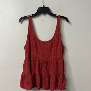 American Eagle Outfitters Red orange Smocked Tiered Camisole